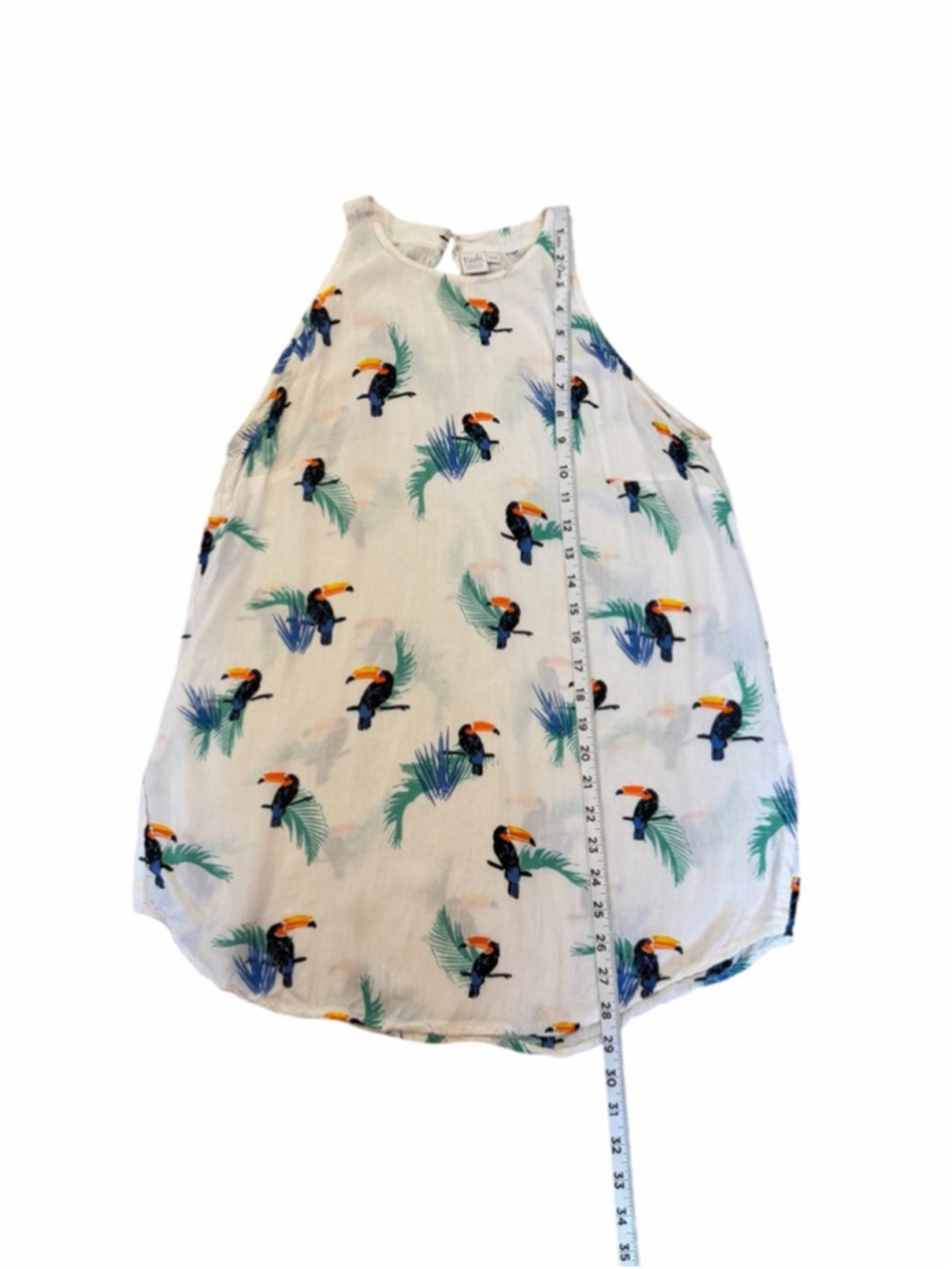 Twik Toucan Tropical Print Sleeveless Tank Top Medium Boho Beach Summer - Picture 8 of 11